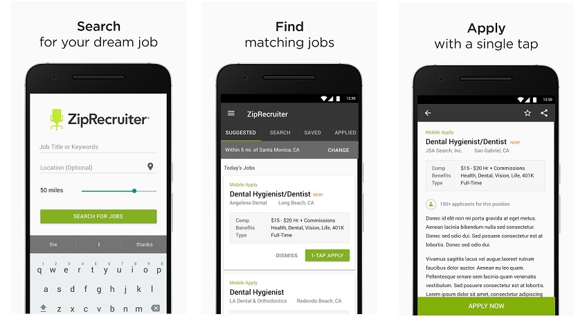 ziprecruter app for job search