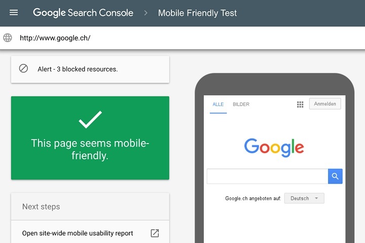 Google Mobile-Friendly Test