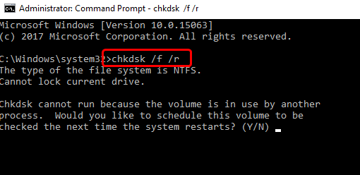 Run check Disk command