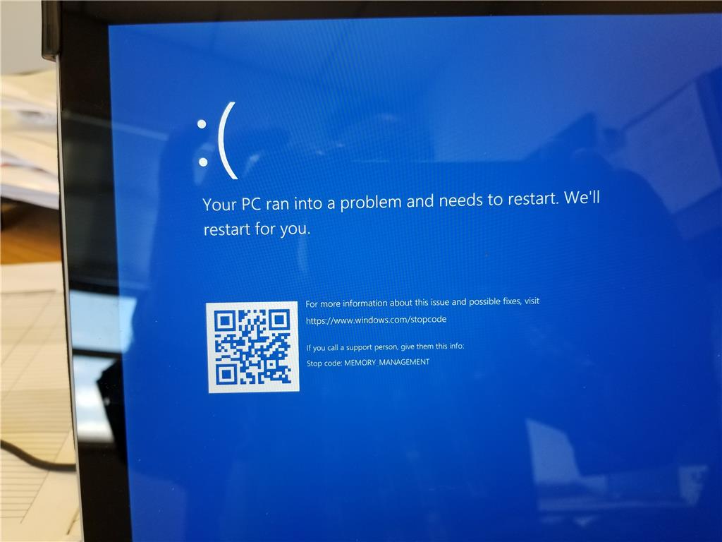 Memory Management Error in Windows 10