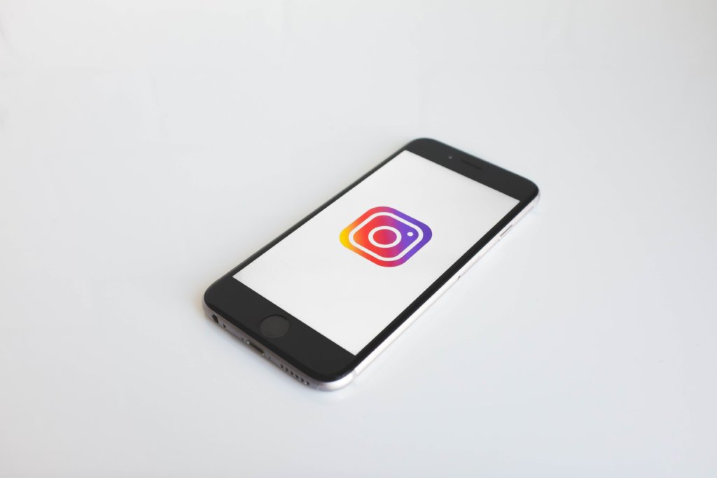 Mobile phone showing Instagram login screen